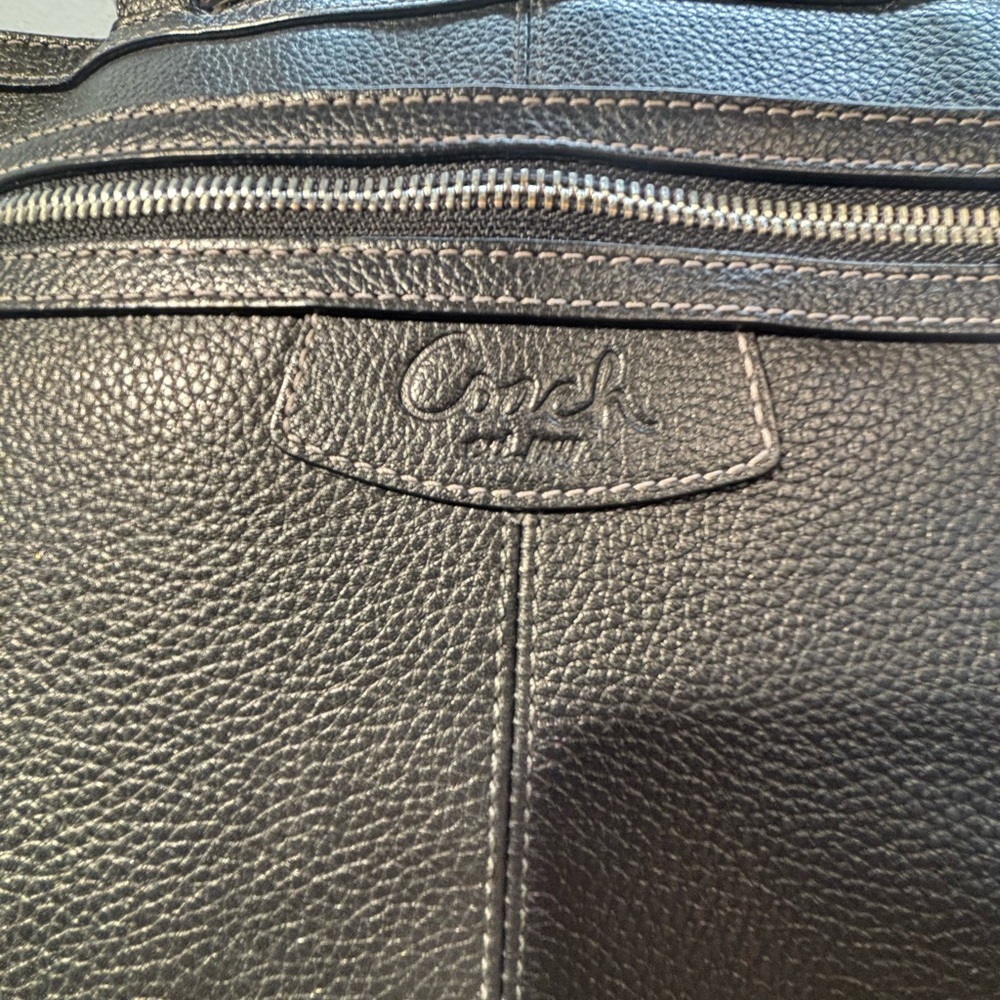 Coach Ashley Leather Carryall Tote Bag Black F14926 - Picture 4 of 12